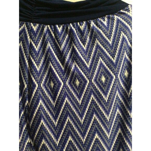 Apt. 9 Size Large high waist maxi skirt stretch print blue Chevrons - Picture 4 of 4